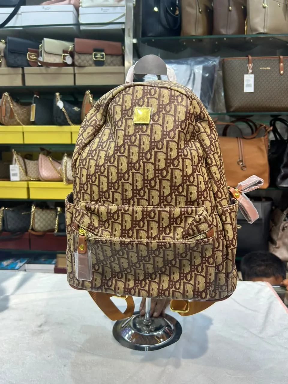 Monogram Print Backpack